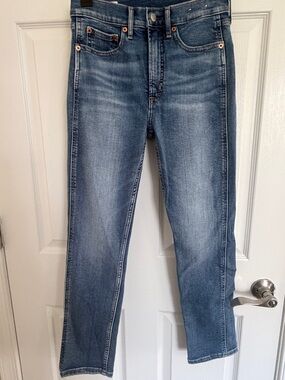 Classic Medium Wash vintage slim Straight Jeans